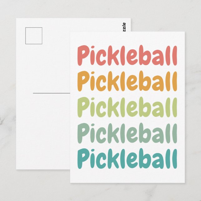 Carte Postale Pickleball Retro Pickleball Player (Devant / Derrière)