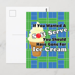 Carte Postale Pickleball Soft Serve ? Aller à la crème glacée