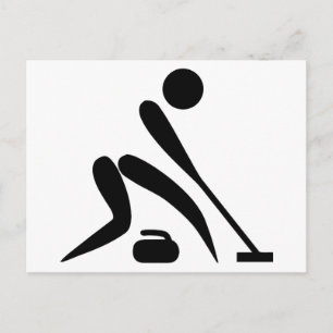 Carte Postale Pictogramme de curling