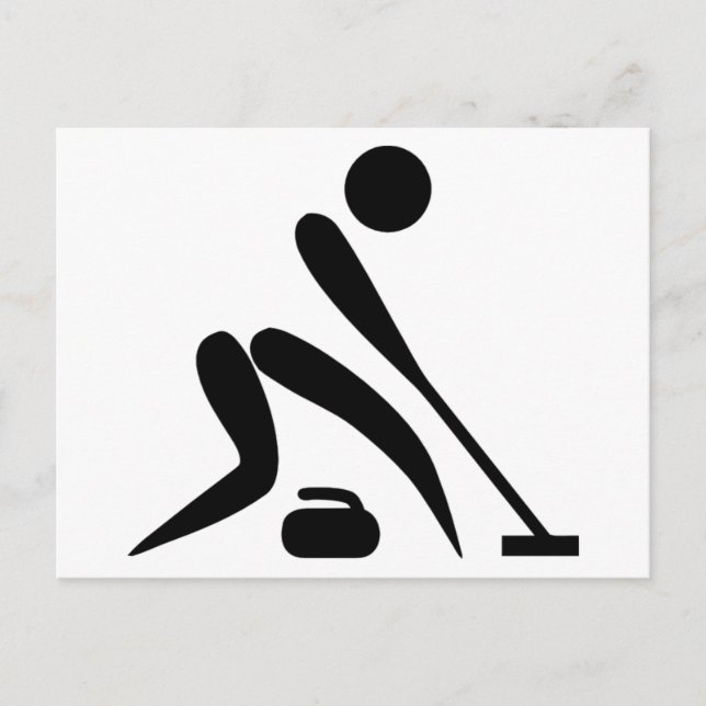 Carte Postale Pictogramme de curling (Devant)