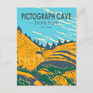 Carte Postale Pictograph Cave State Park Montana Vintage