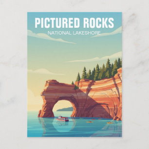 Carte Postale Pictured Rocks Michigan Voyage