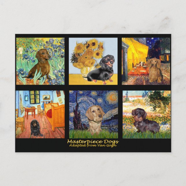 Carte Postale Pièce maîtresse Composite-Dachshunds (Devant)