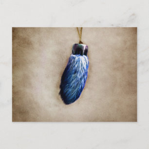 Carte Postale Pied de lapin Lucky bleu