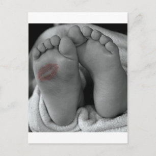 Carte Postale Pieds bébé et baiser
