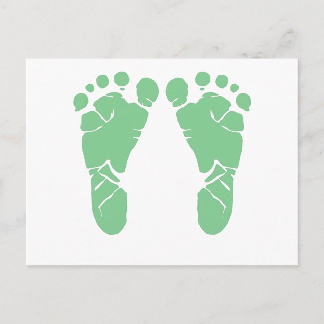 Carte Postale Pieds bébé verts (Devant)