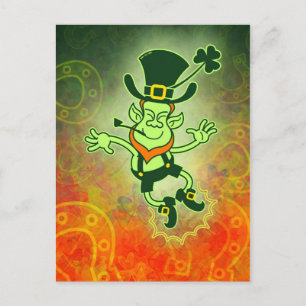 Carte Postale Pieds d'applaudissement irlandais Leprechaun