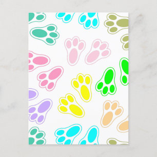 Carte Postale Pieds de lapin de Pâques Motif personnalisé