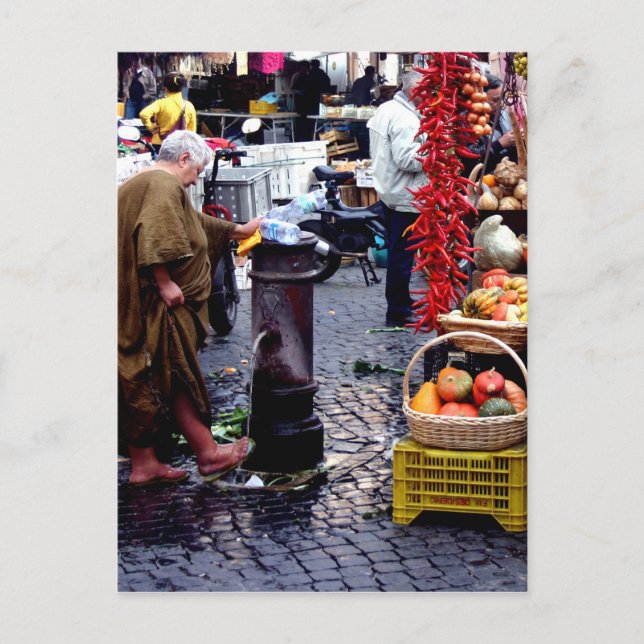 Carte Postale pieds lavables sur le marché (Devant)