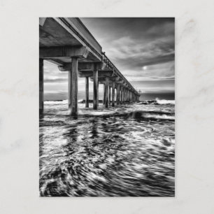 Carte Postale Pier B&W à l'aube, Californie