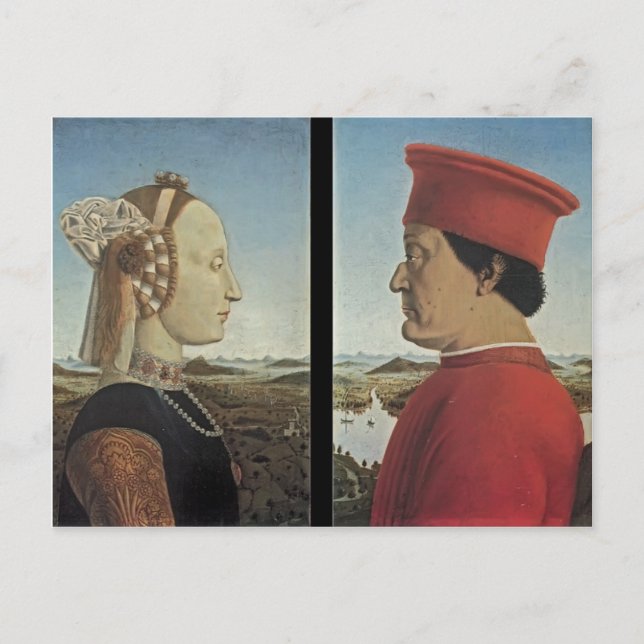 Carte Postale Piero Francesca - Portraits Federico da Montefeltr (Devant)