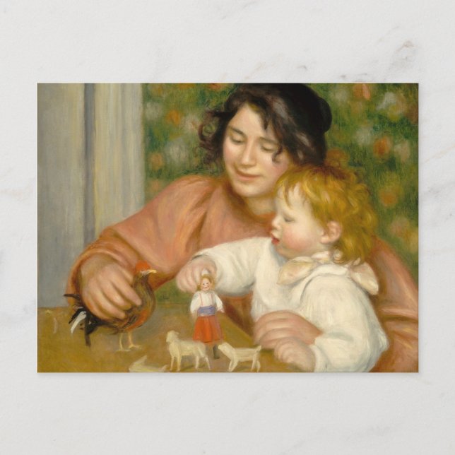 Carte Postale Pierre A Renoir | Enfant avec jouets (Devant)