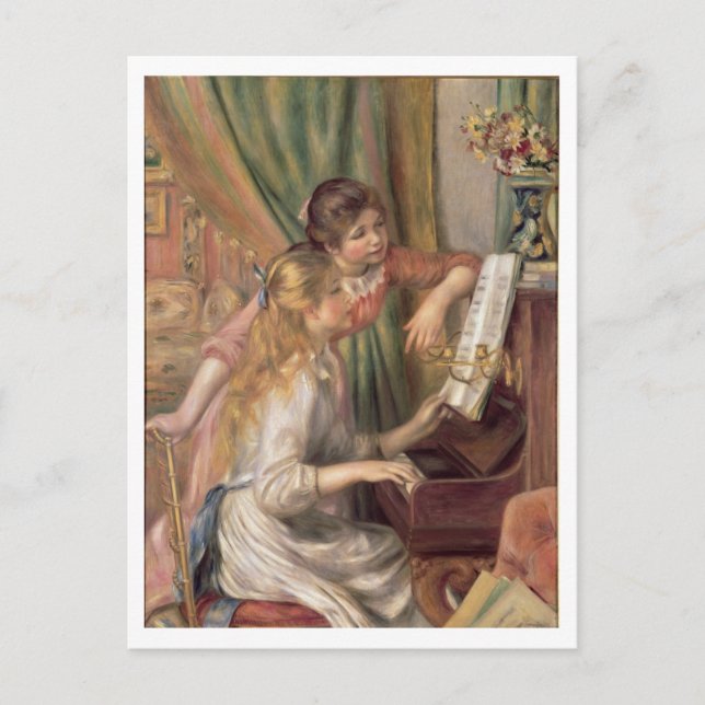 Carte Postale Pierre A Renoir | Jeunes filles au piano (Devant)