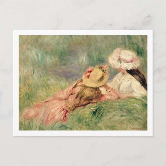 Carte Postale Pierre A Renoir | Young Girls on the River Bank (Devant)