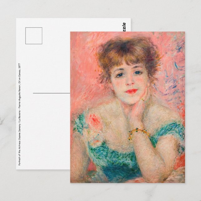 Carte Postale Pierre-Auguste Renoir - Actrice Jeanne Samary (Devant / Derrière)