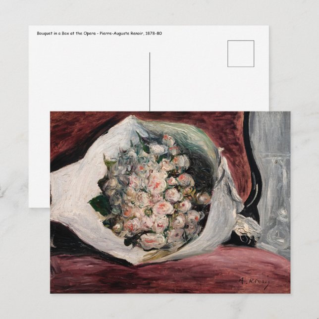 Carte Postale Pierre-Auguste Renoir - Bouquet dans une boîte (Devant / Derrière)