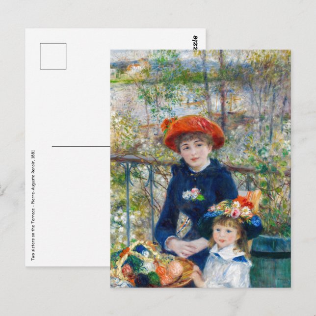 Carte Postale Pierre-Auguste Renoir - Deux sœurs sur la terrasse (Devant / Derrière)