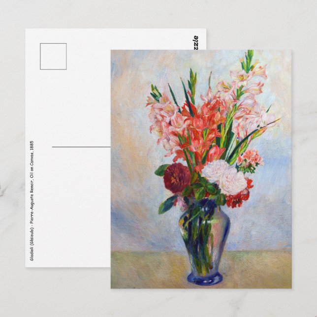 Carte Postale Pierre-Auguste Renoir - Gladioli (Devant / Derrière)