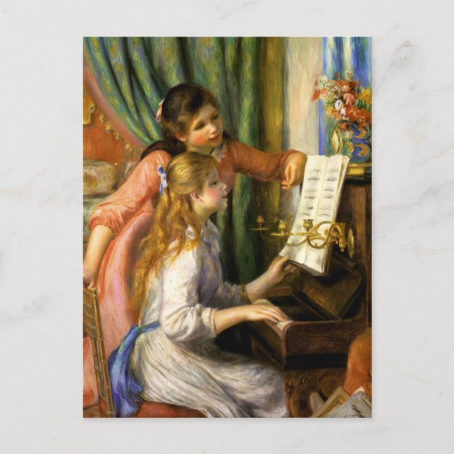 Carte Postale Pierre-Auguste Renoir - Jeunes Filles au Piano (Devant)