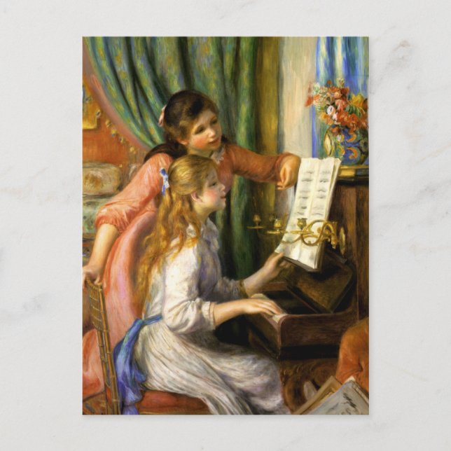 Carte Postale Pierre-Auguste Renoir - Jeunes Filles au Piano (Devant)