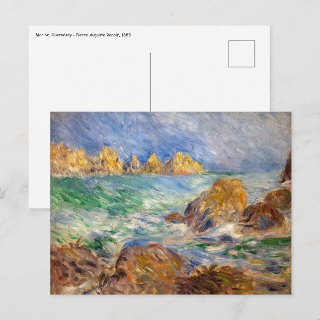 Carte Postale Pierre-Auguste Renoir - Marine, Guernesey (Devant / Derrière)
