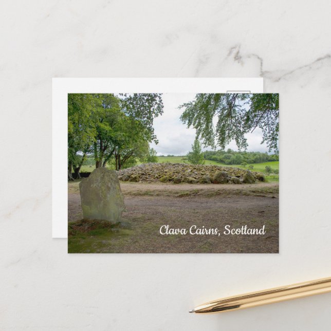 Carte Postale Pierre debout à Clava Cairns, Écosse (Devant/Arrière en situation)
