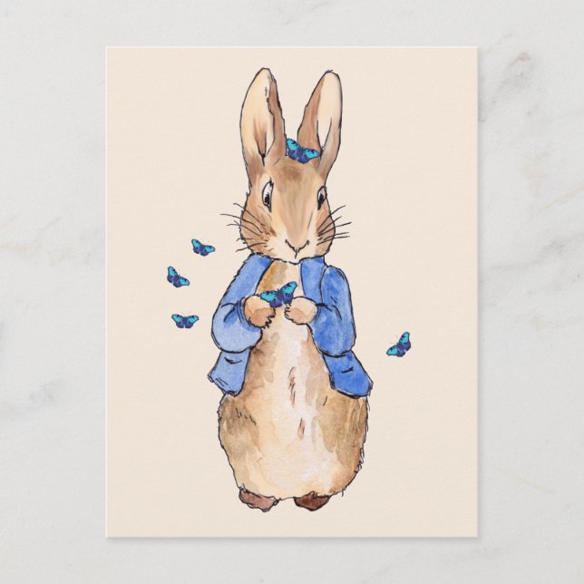 Carte Postale Pierre les papillons bleus du lapin (Devant)