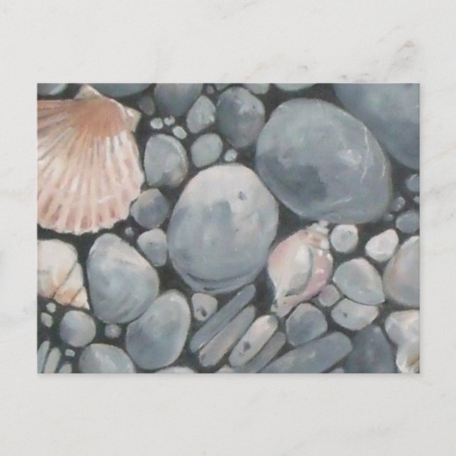 Carte Postale Pierres de Plage Coquillages Galets Roches Peintur (Devant)