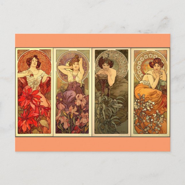 Carte Postale Pierres précieuses - Art nouveau (Devant)
