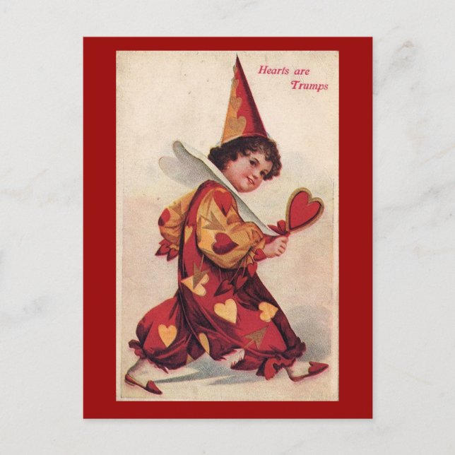 Carte postale Pierrot Valentine vintage (Devant)