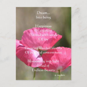 Carte Postale Pies roses Dream Poem