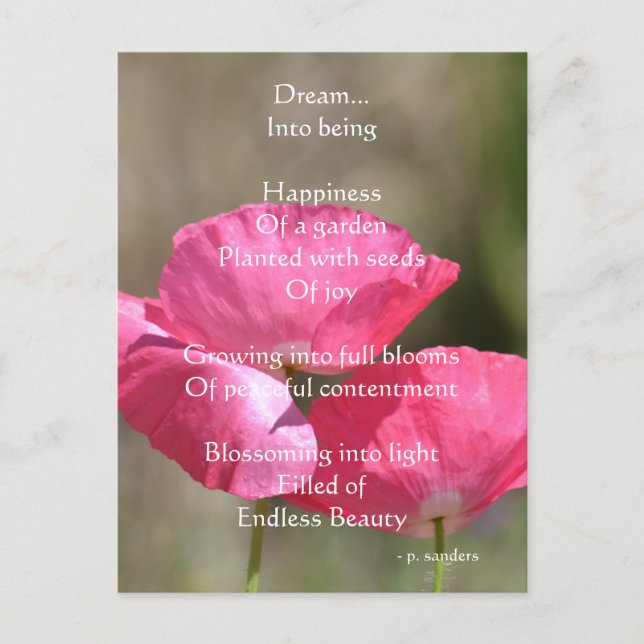 Carte Postale Pies roses Dream Poem (Devant)