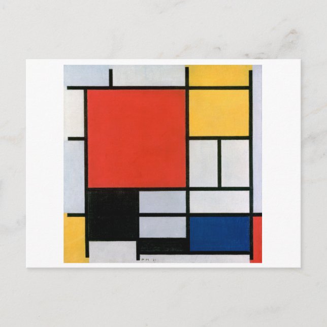 Carte Postale Piet Mondrian Abstrait (Devant)