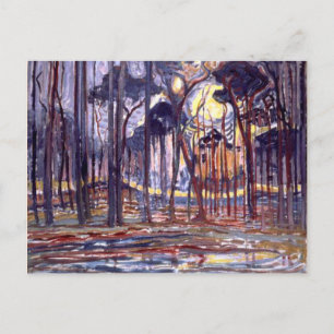 Carte Postale Piet Mondrian peinture, Forêt