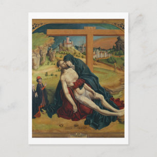 Carte Postale Pieta avec deux donateurs (huile sur panneau)