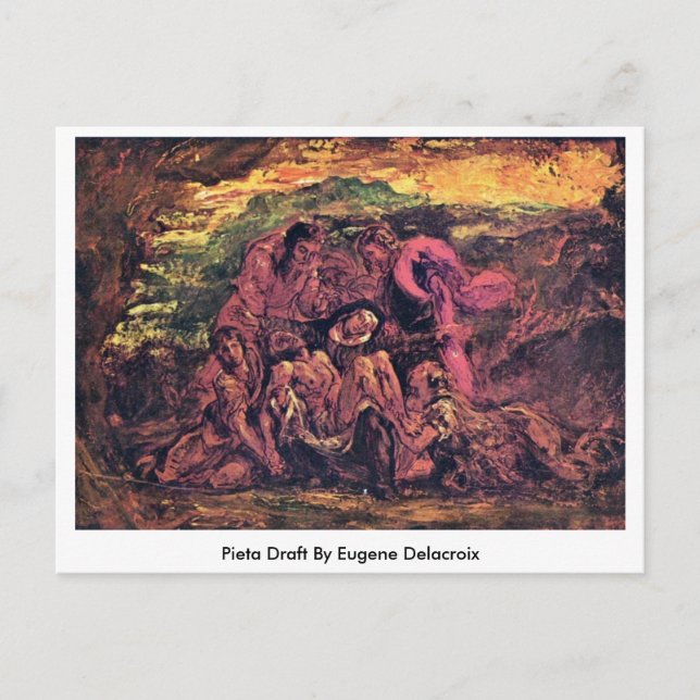 Carte Postale Pieta Draft Par Eugene Delacroix (Devant)