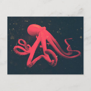 Carte Postale Pieuvre rouge brillante