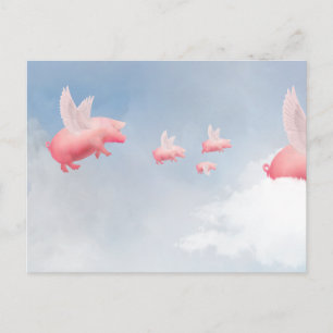 Carte Postale Pig volant