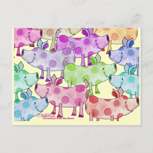 Carte Postale Piggy Collage (Devant)