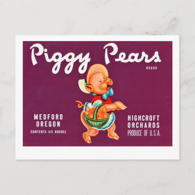 Carte Postale Piggy Pears (Devant)