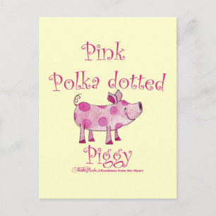 Carte Postale Piggy Piggy Pointe Rose