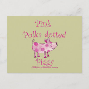 Carte Postale Piggy Piggy Pointe Rose