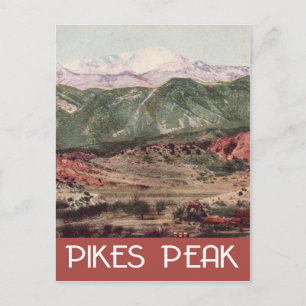 Carte Postale Pikes Peak, Colorado, style de voyage vintage