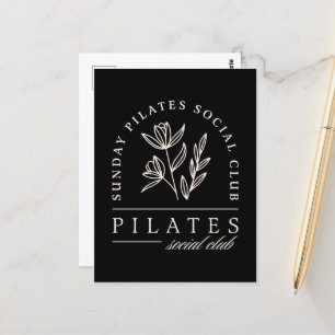 Carte Postale Pilates amoureux club social studio noir