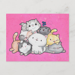 Carte Postale Pile de chatons