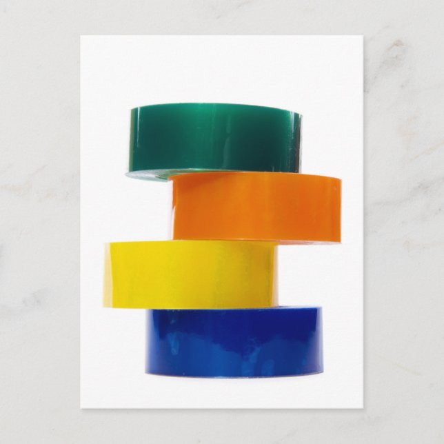 Carte Postale pile de sellotape colorée (Devant)