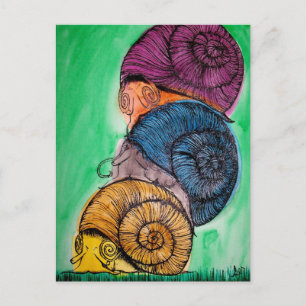 Carte postale Pile Snail