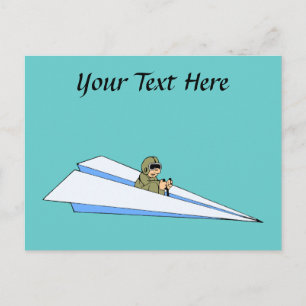 Carte Postale Pilote d'avion en papier amusant