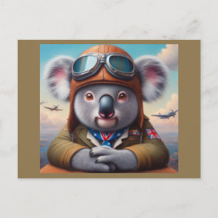 Carte Postale Pilote d'avion Koala