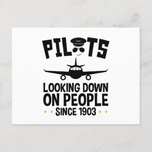 Carte Postale Pilotes regardant vers le bas les gens depuis 1903